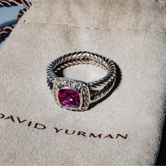 David Yurman 2011 pink tourmaline and diamond ring - Picture 2 of 4